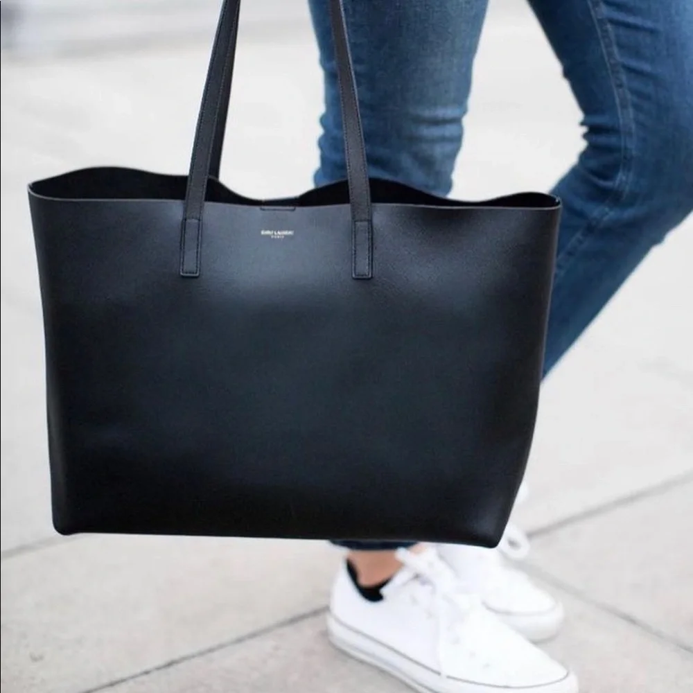 YSL Yves Saint Laurent grey tote with pouch - Picture 2 of 16